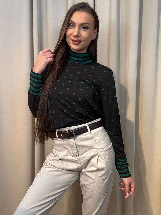 bluzki z długim rękawem damskie Bluzka w grochy