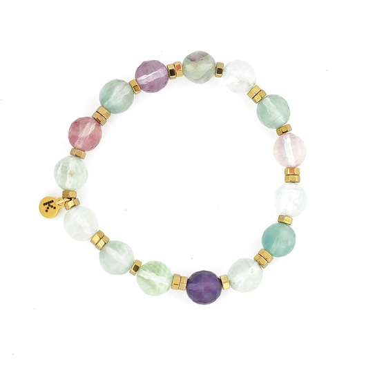 bransoletki - inne Magiczny Fluoryt (10mm) - bransoletka z kamieni naturalnych
