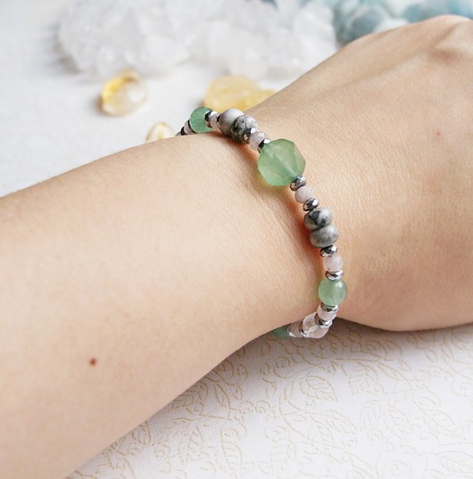 bransoletki z kamieni naturalnych Amulet - SPOKÓJ - awenturyn, jaspis