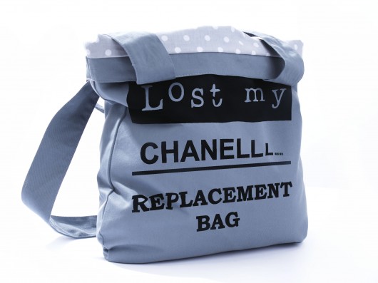 Lost my chanel kolor stalowy, podszewka, kieszeń BAJAGA STUDIO