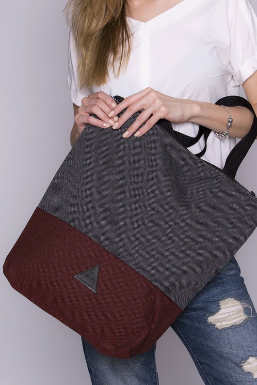 Torba basic duo bordowo grafitowa. deleted_12233524