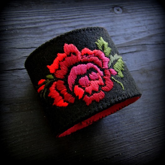 dark red rose agat handmade