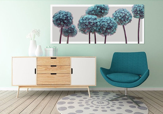 OBRAZ NA PŁÓTNIE - 120x50cm KWIATY CZOSNKU LUdesign gallery