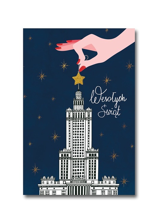 Pocztówka świąteczny pałac LOVE POLAND DESIGN