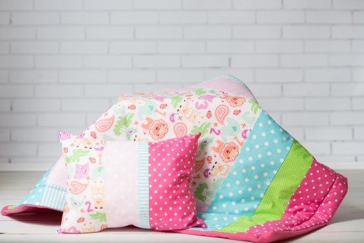 Lekki kocyk i podusia Bawełna Polarek SOWY LalaShop
