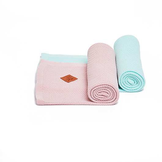 Kocyk Bambusowy Zestaw 2 pack - Mint/Pink Fun with Mum