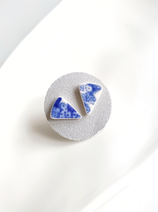 kolczyki ceramiczne Kolczyki ceramiczne w kobaltowe wzory