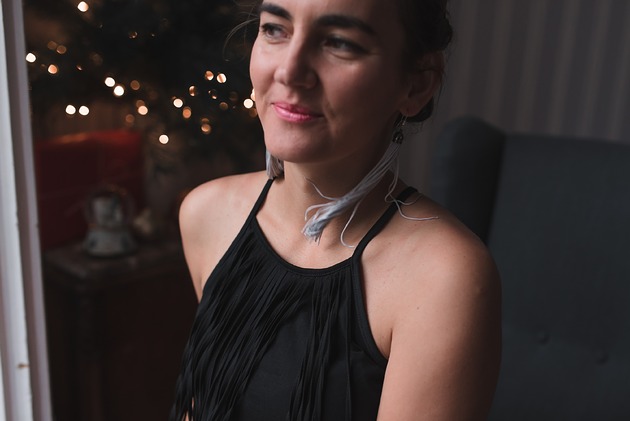 kolczyki chwosty Kolczyki XL frędzle szare chwosty