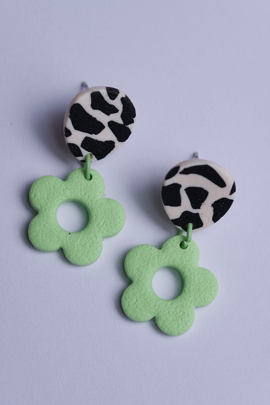 kolczyki z masy plastycznej Kolczyki MINI kwiatki