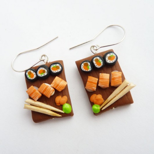 Tace z sushi kolczyki srebro Lemon Lovely
