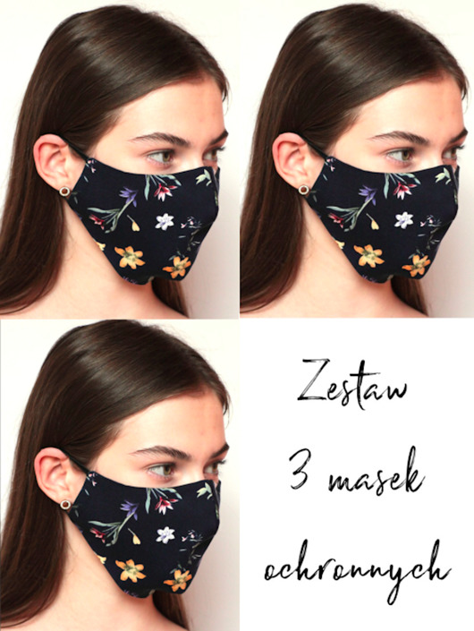 3szt. masek ochronnych-kwiatki Usunieta