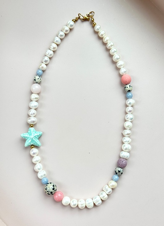 korale Naszyjnik z pereł z muszl