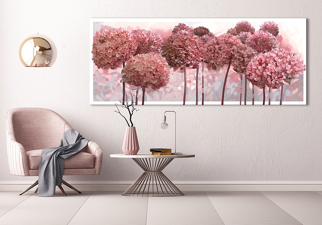 obrazy Obraz na płótnie KWIATY HORTENSJE- 150x60cm 0360