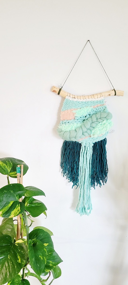 Ozdoby na ścianę Pastelowa tkanina artystyczna "morska bryza"