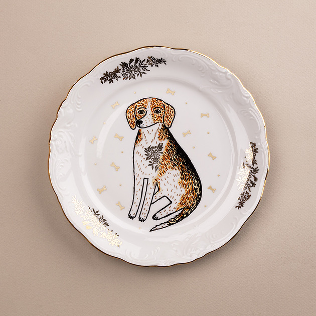 Ozdoby na ścianę Talerz na ścianę - pies beagle