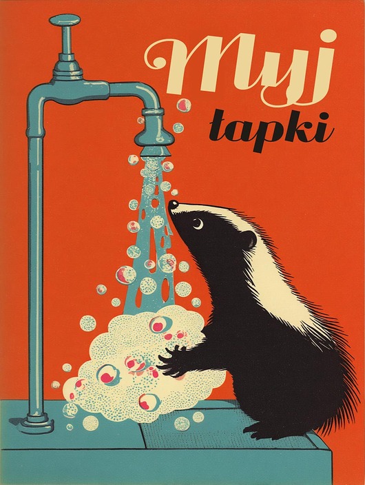 plakaty Plakat 30x40  łazienka myj łapki