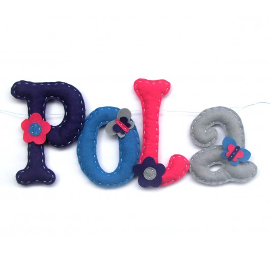 Duże literki z filcu - 12-16cm - Pola locoloro