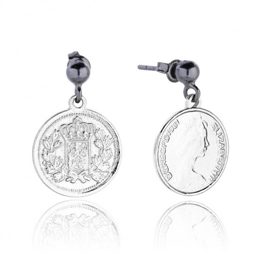 kolczyki srebrne Kolczyki srebrne Royal Coin Earrings in Silver