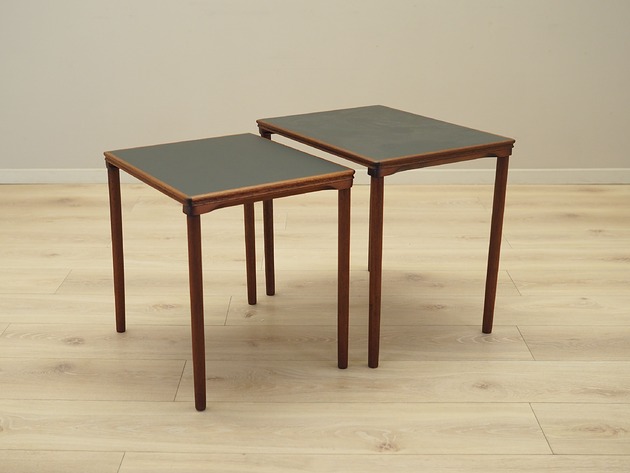 stoliki kawowe Komplet dwóch stolików tekowych, duński design, lata 70, produkcja: Dania