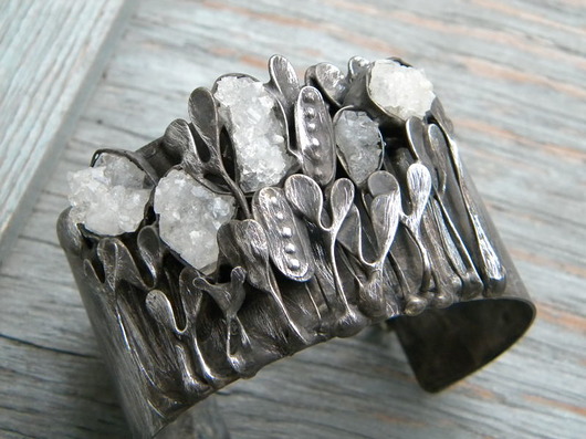apofyllit kryształy - BRANSOLETA MANKIET - CUFF Beata Trotter