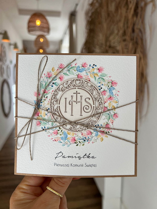 kartki na komunię Wyjątkowa kartka na komunię, pamiątka komunii - prezent