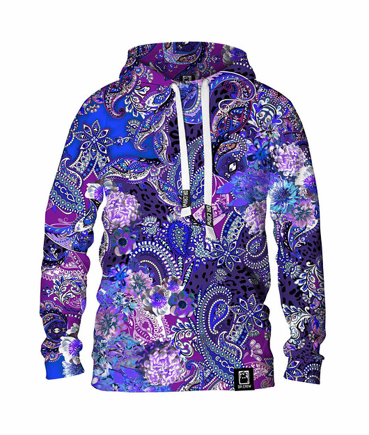 bluza z kapturem damska Damska Bluza z kapturem DR.CROW Purple Paisley