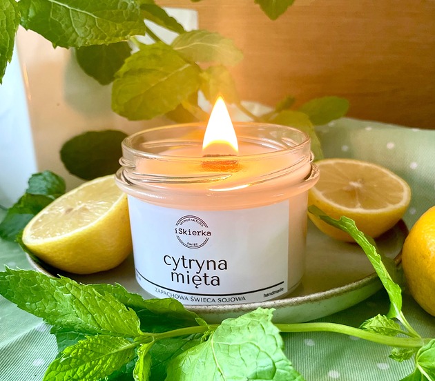 świece zapachowe CYTRYNA & MIĘTA świeca sojowa 235 ml