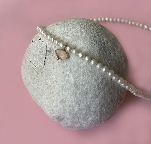 złote naszyjniki Złoty naszyjnik z perłami - srebro 925 pokryte 24K złotem