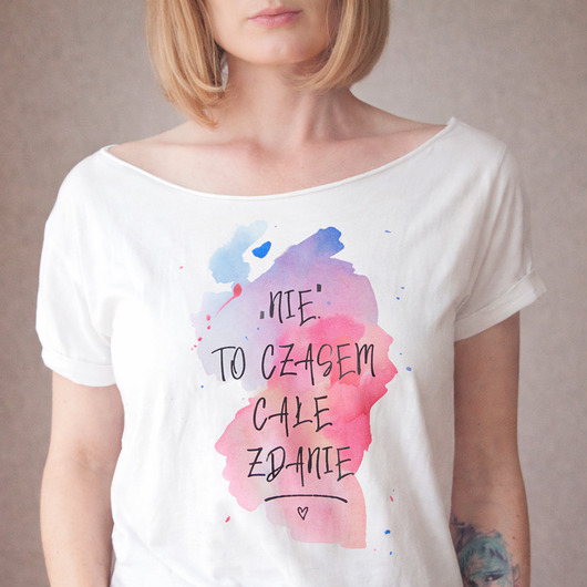 t-shirt damskie Nie to czasem całe zdanie Biały Oversize