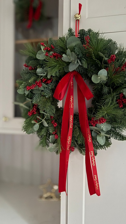 wianki bożonarodzeniowe NATURALNY Wianek Bożonarodzeniowy na drzwi - 45cm