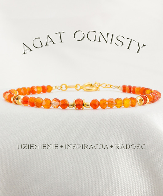 bransoletki z kamieni naturalnych Agat Czerwony Bransoletka Ognisty