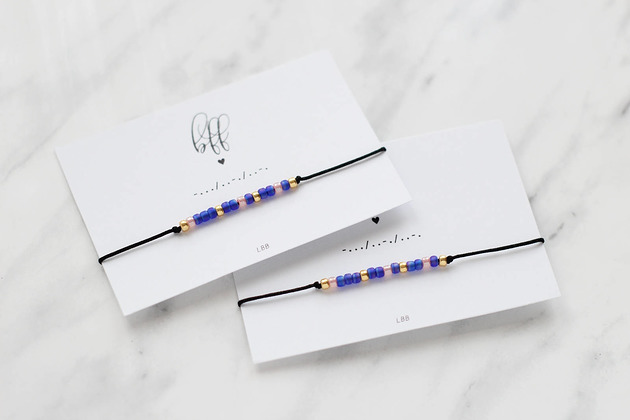 bransoletki na sznurku Zestaw BFF - bransoletki z alfabetem Morse'a