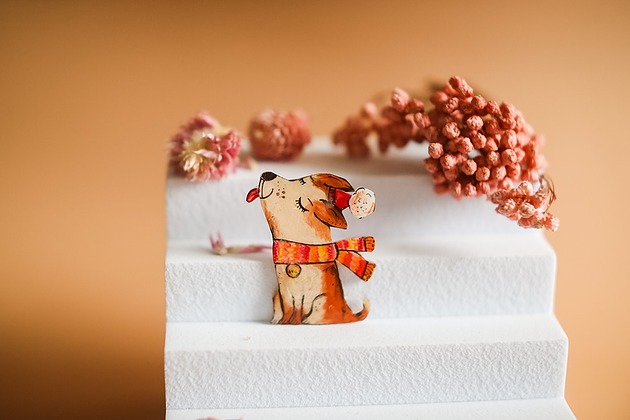 broszki Broszka pies  Azor