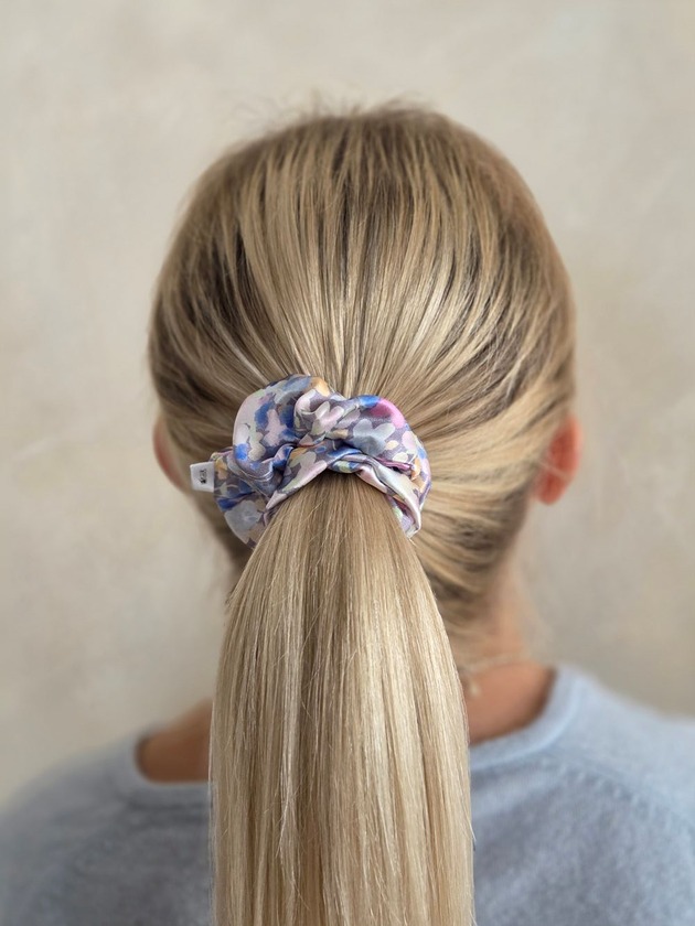 gumki do włosów Gumka jedwabna, scrunchie, wild pastel watercolor MIDI