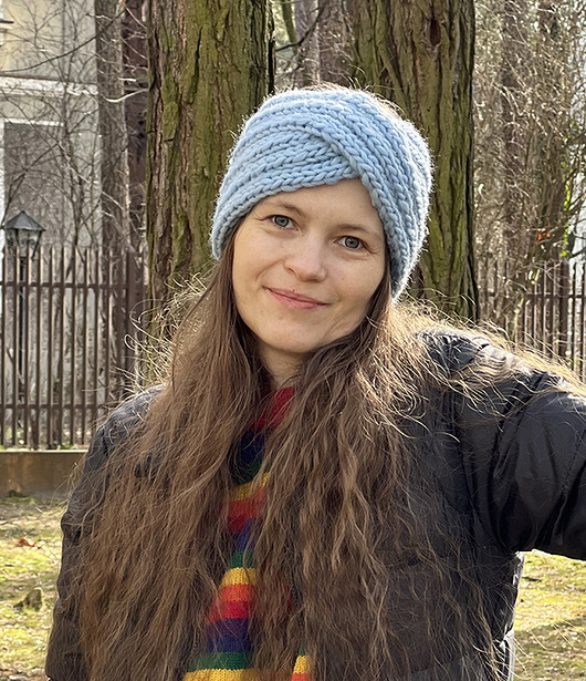 opaski do włosów Opaska wełniana błękitna