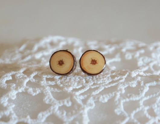 Prosto z drzewa - drewniane kolczyki sztyfty MyPieceOfWood