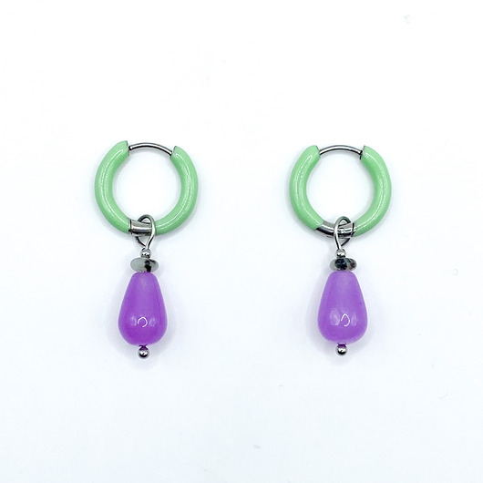 kolczyki - inne Emaliowane Kółeczka z zawieszką