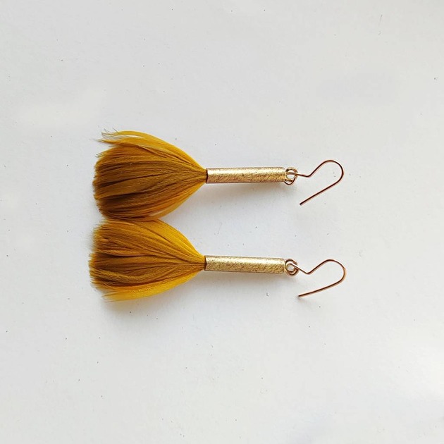 kolczyki z piórami PIÓRKO kolczyki