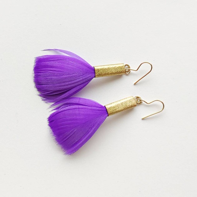 kolczyki z piórami PIÓRKO kolczyki