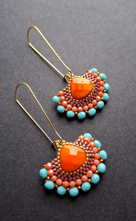 kolczyki szklane Kolczyki w szkle kolorowym no9