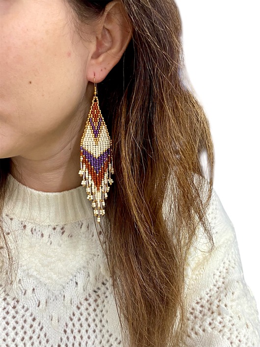 kolczyki szklane Wiszące kolczyki z koralików ALE 49 - na zamówienie