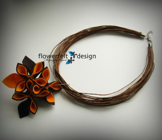 Czekolada z Pomarańczą -Biżuteria Autorska  FlowerFelt Design
