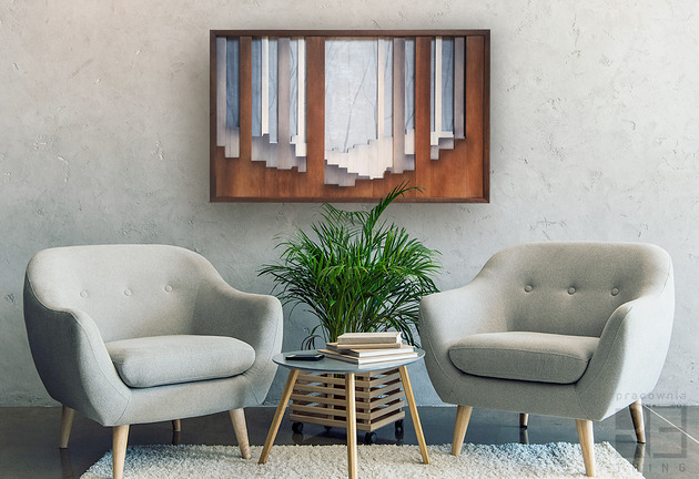 obrazy Obraz z drewna. "W nieznane". Pejzaż leśny. Drewniana dekoracja