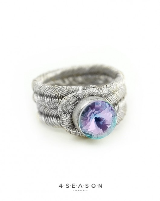 Pierścionek z sutaszu z kryształem m/l 4 Seasons Jewelry