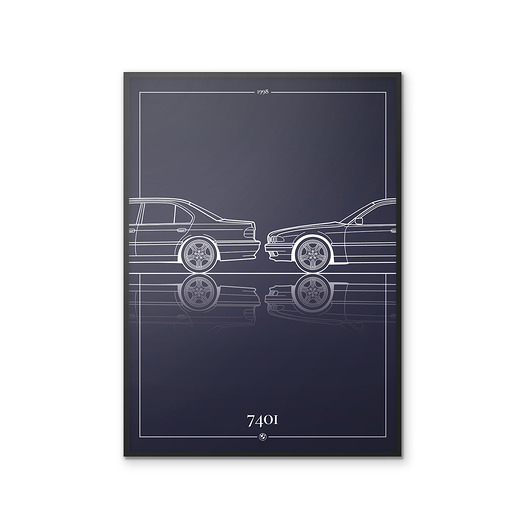 Plakat Motoryzacja - BMW 740i Peszkowski Graphic