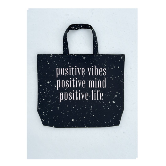torby na zakupy Duża bawełniana torba: positive vibes positive mind positivel life 