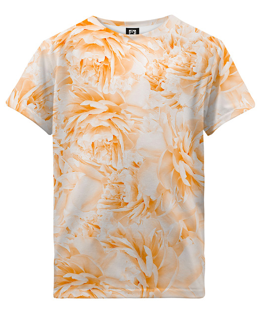 t-shirty dla dziewczynki T-shirt Girl DR.CROW Peonies Orange