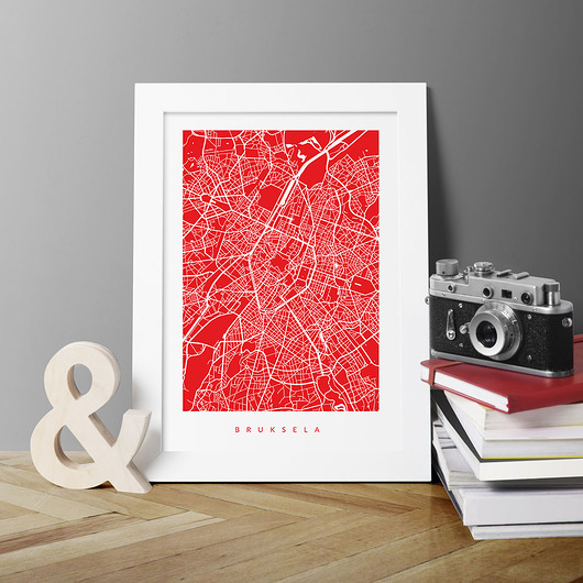 PLAKAT BRUKSELA - A3 - MAPA MIASTA PLAKATY GEOMETRYCZNE