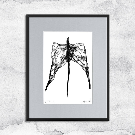 grafiki i ilustracje Minimalistyczna grafika z ramą - nr 127 - anioł