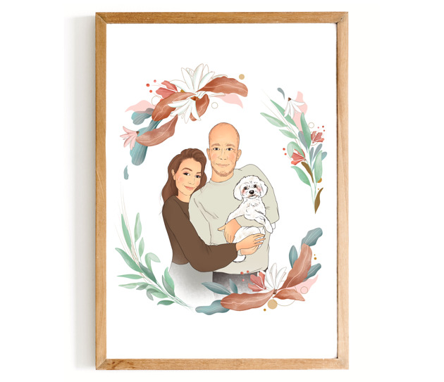 grafiki i ilustracje Twój personalizowany bajkowy portret z pupilem